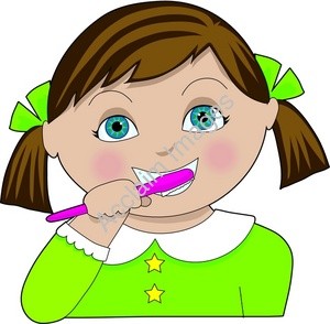 girl brushing teeth clipart - Brush Teeth Clipart