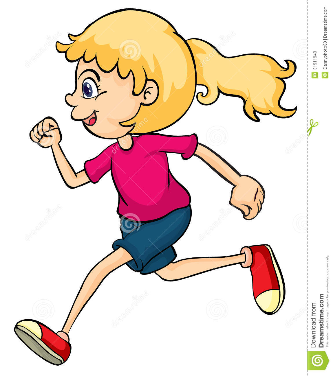 girl running clipart