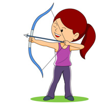 Girl Aiming With Bow And Arrow Archery Size: 110 Kb