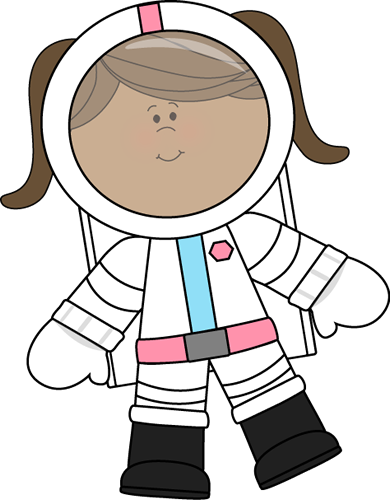Girl Astronaut Floating