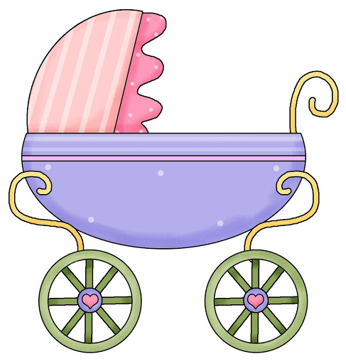 Girl Baby Shower Clip Art - Stroller Clipart