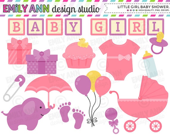 Girl Baby Shower Cute Clip Art onesie by emilyanndesignstudio, $5.00