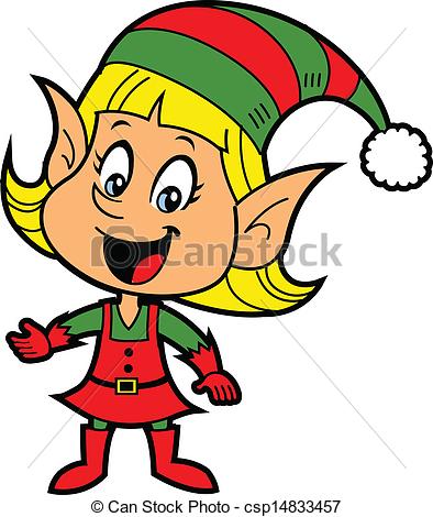 ... Girl Christmas Elf - Happy Smiling Blonde Girl Christmas.