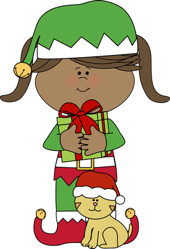 Girl Christmas Elf With Chris - Christmas Elves Clipart