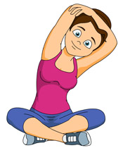 girl-doing-stretching-exersic - Clip Art Exercise