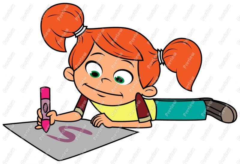 Girl Drawing Clipart #1