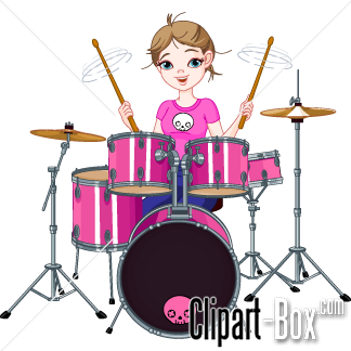 Girl Drummer Clipart #1