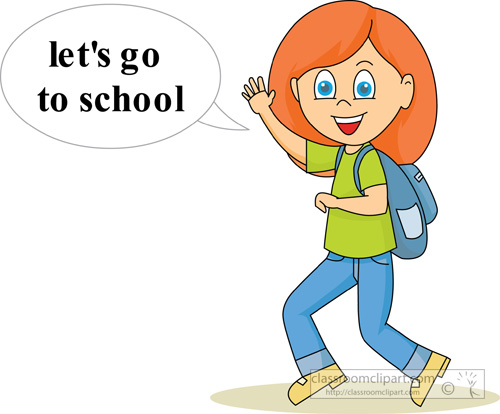 Girl going to school