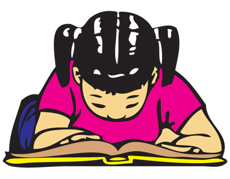 Girl In Library Clipart - Clipart library