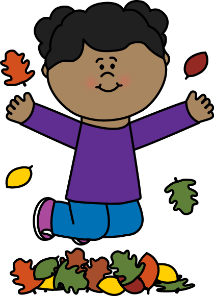 Girl Jumping In Leaves Clip Art Image Little Girl Jumping In A Pile