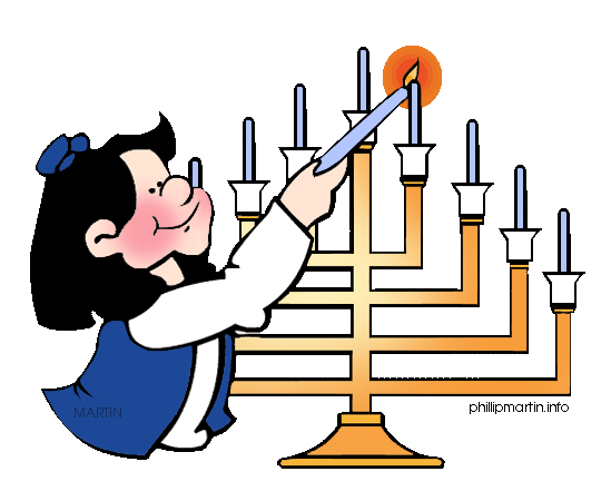 Girl Lightning Hanukkah Candles Clipart