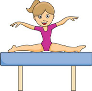 girl on balance beam gymnasti - Clip Art Gymnastics