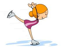 Girl Performs Figure Skating  - Skating Clipart