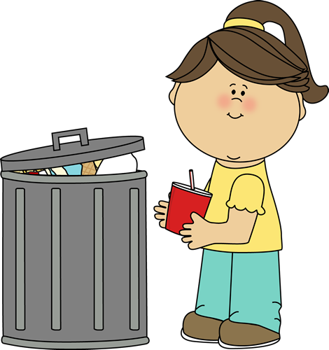 Girl Picking Up Trash Clip Ar - Garbage Clipart