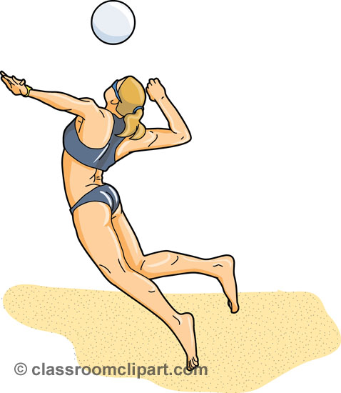 girl playing beach volleyball. Size: 45 Kb From: Volleyball Clipart