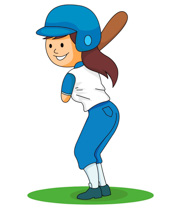Girl Playing Softball Size: 9 - Softball Player Clipart