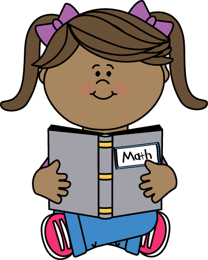 Girl Reading a Math Book