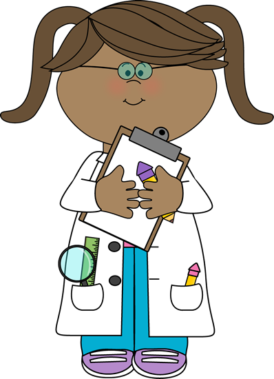 Girl Scientist with Clipboard - Clipart Scientist