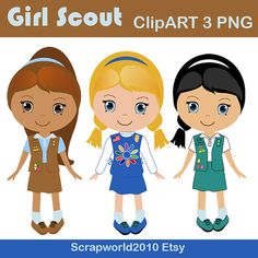 Girl Scout clip art Digital .