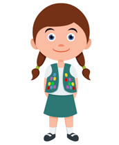 Girl Scout Leader In Uniform  - Clip Art Child