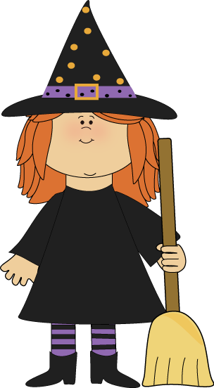 Girl Witch with Broom