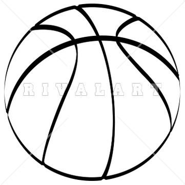 Girls Basketball Clipart Blac - Basketball Black And White Clipart
