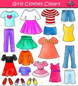 Clothes for Girls Clipart Bundle