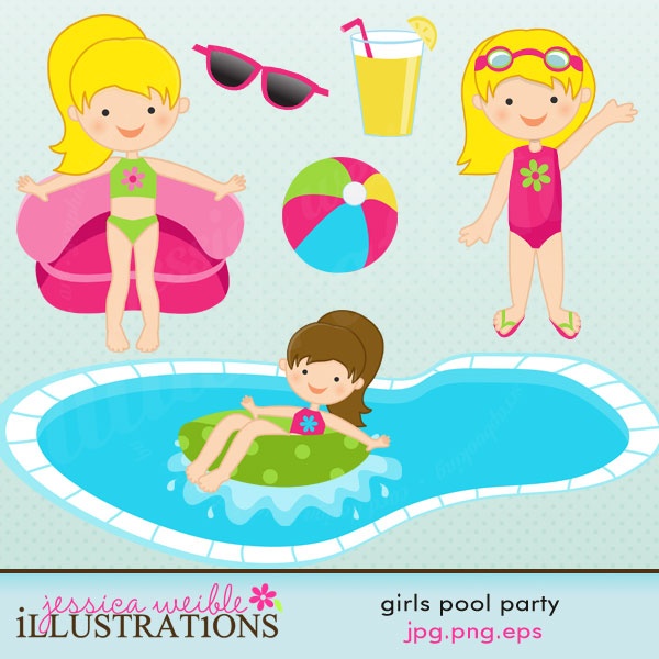 Pool party clip art cliparts