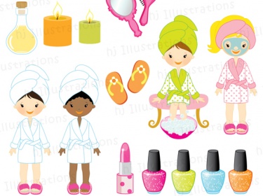 Girls Spa Party Digital Clipa - Spa Images Clip Art Free