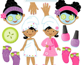 Girls Spa Party V2 Cute Digit - Spa Images Clip Art Free