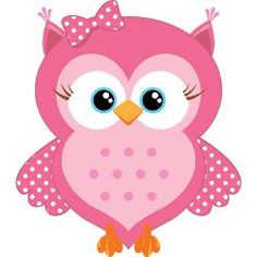 Cute Pink Owls Clip Art