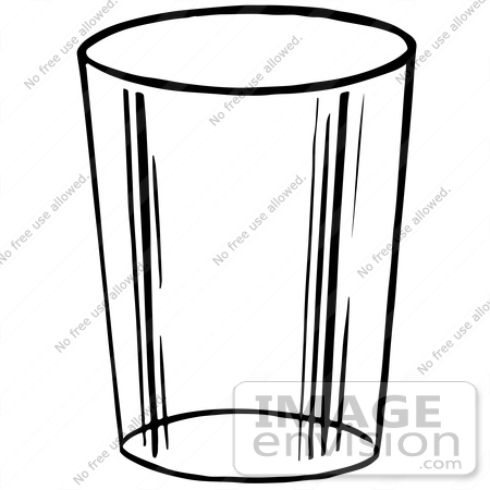 #61930 Clipart Of A Glass Cup In Black And White - Royalty Free Vector  Illustration