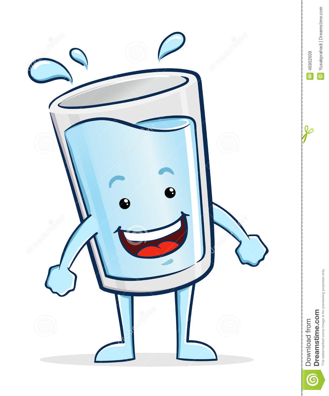Glass of Water Character - Glass Of Water Clipart