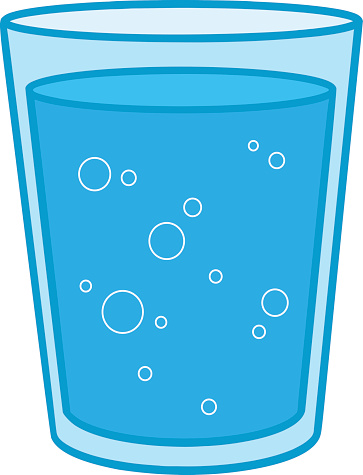 Glass of Water vector art illustration