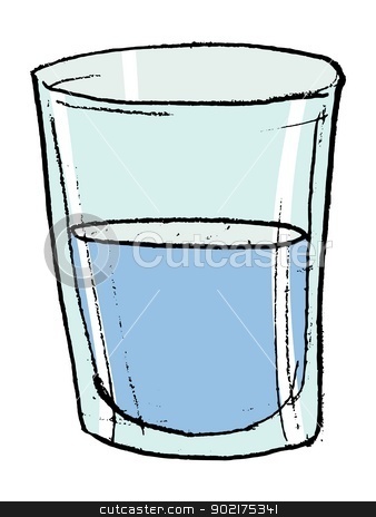 glass with water stock vector .