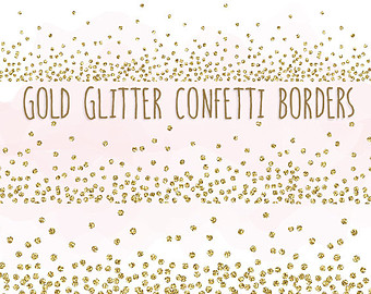 Glitter Borders And Frames Mettalic Confetti Clipart For Invitations