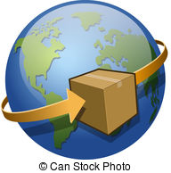 ... Global Shipping - A packa - Shipping Clipart