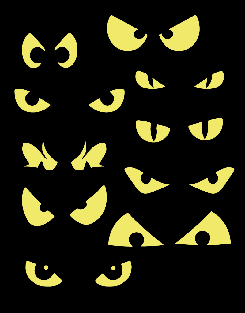 Spooky eyes clipart blavk and