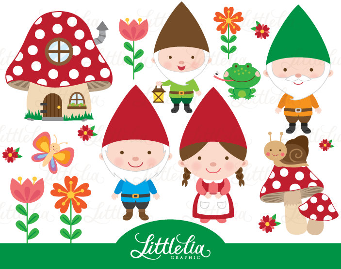Gnome clipart - woodland clipart - 15023