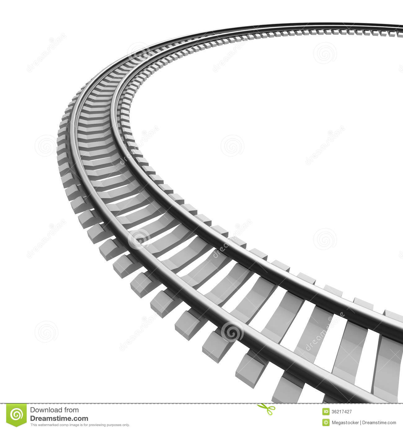 Go Back Images For Curved Tra - Train Track Clip Art