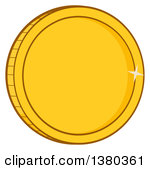 ... Blank gold coin on white 