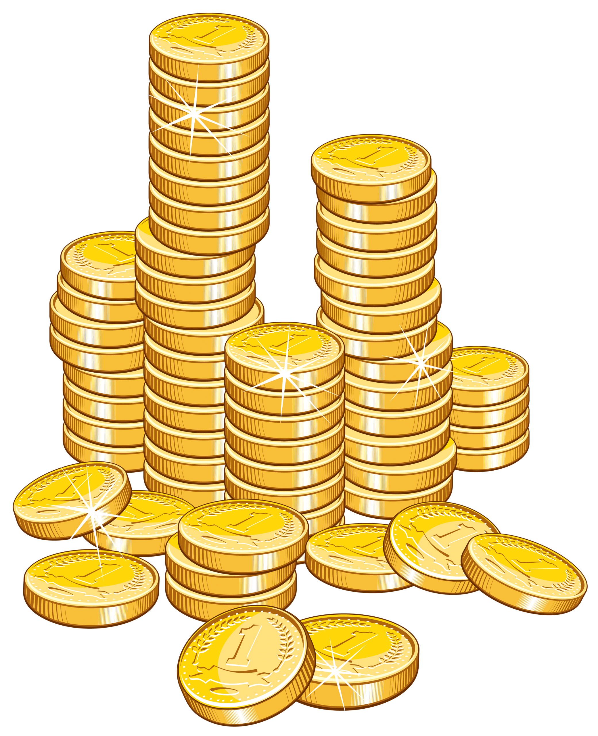 Gold Coin Stack of Money Clipart