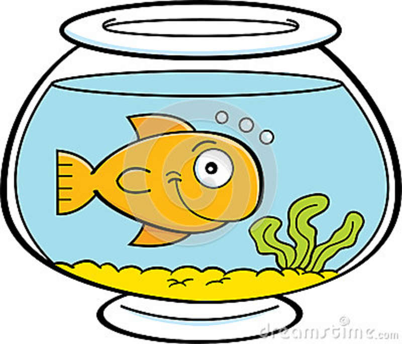 fish bowl with a goldfish. Si