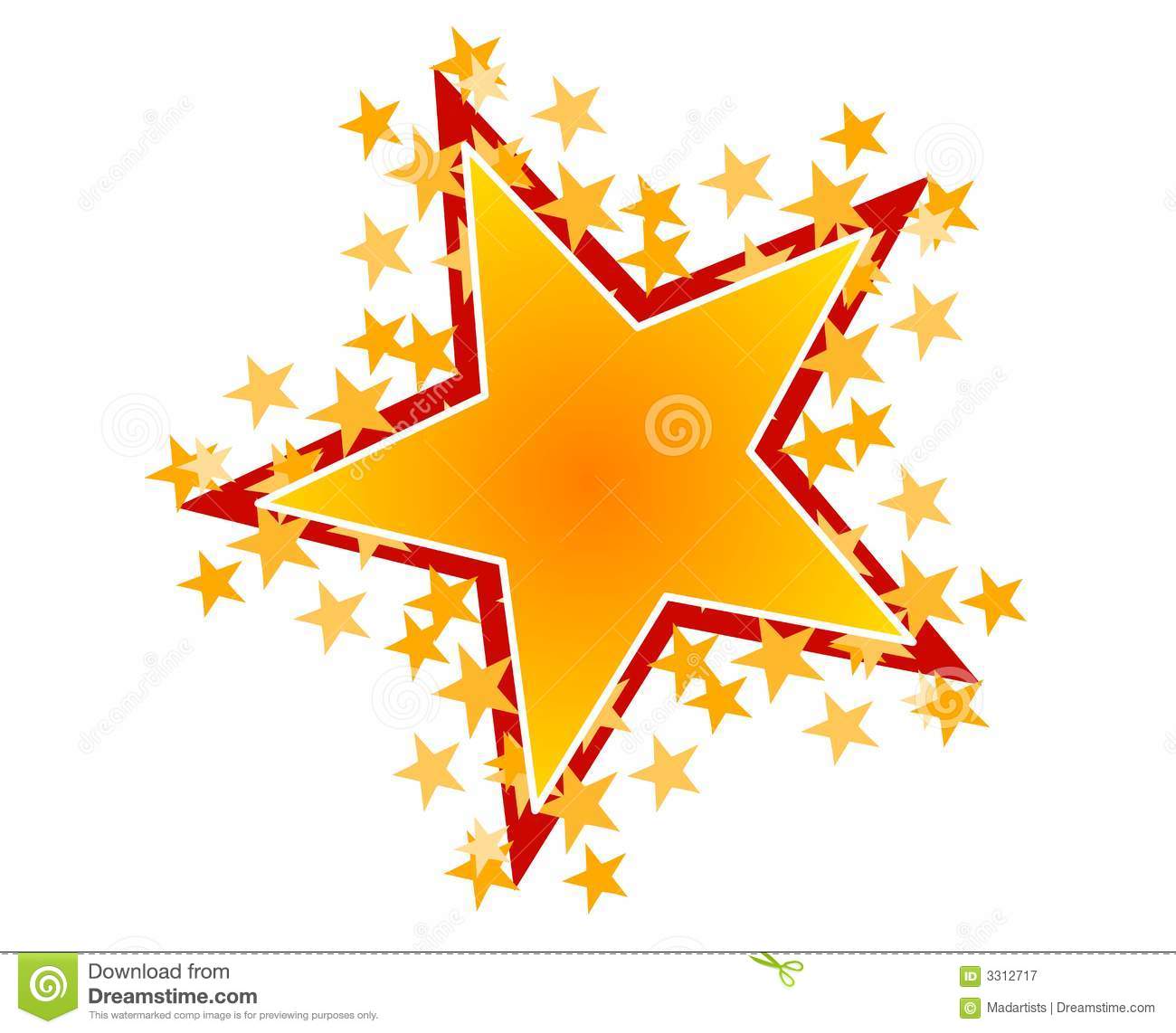 Gold Red Star Clip Art Royalty Free Stock Photography