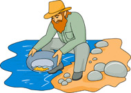 Gold Rush panning for gold an - Gold Rush Clipart