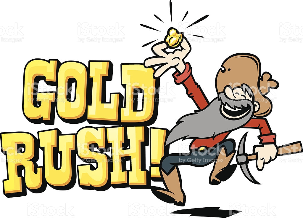 Gold Rush Text royalty-free stock vector art