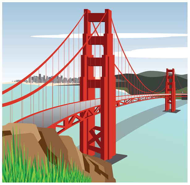 Golden Gate Bridge Clipart Golden Gate Bridge Vector