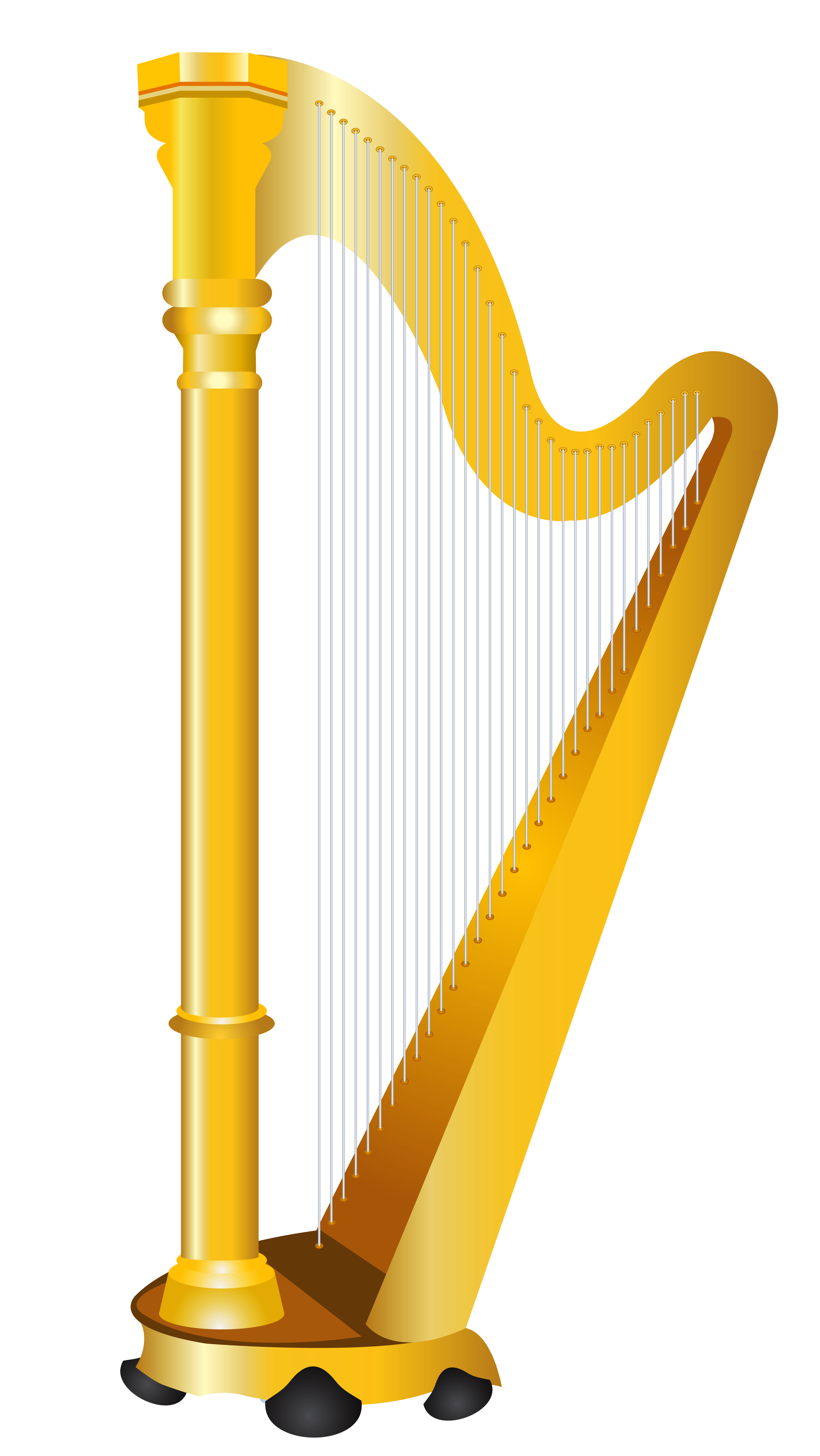 Golden harp clipart kid