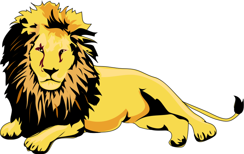 Golden Lion Sitting Clip Art  - Clipart Org