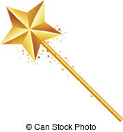 ... golden magic wand - Vector illustration of golden magic wand